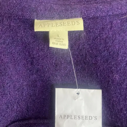Appleseeds Women’s NWT Casual 100% Wool Lagenlook Button Down Size Large Purple