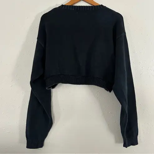 st. john's bay 🦋Vintage St. John’s Bay Blue Cropped Crewneck Sweater Casual Comfy Large Medium