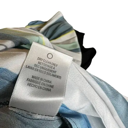 Sachin + Babi Sachin & Babi One Shoulder Pleated Midi Dress Size L Swing Flowy Striped Glam