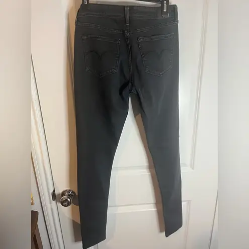 Levi's Stretchy Legging Jeans Metallic Gold Glitter Black Denim Grunge Sz 11/30