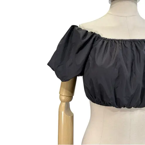 STAUD Ant Off The Shoulder Crop Top Size Small Black