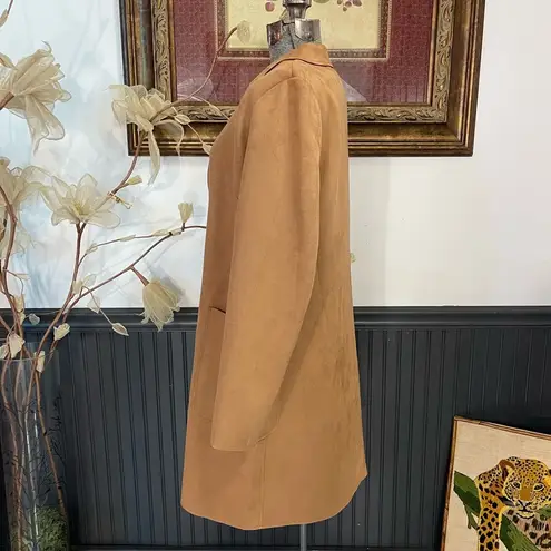 Magaschoni Faux Suede Leather 3 Button Patch Pocket Blazer Style Coat~Size S 💛🍄