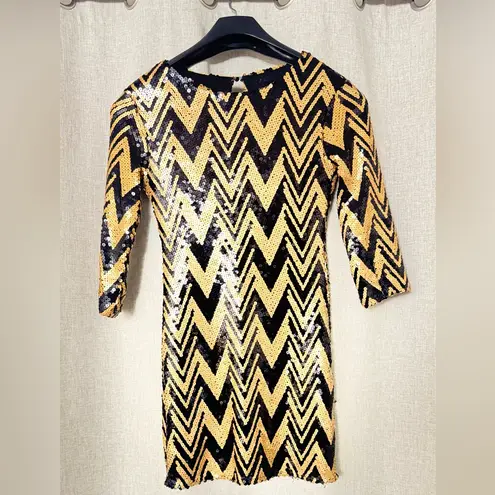 Ark & Co. Black and Gold Sequin Mini Dress