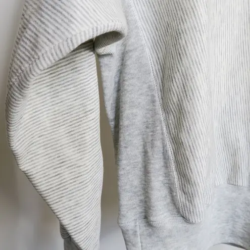 Vintage 90s KU Jayhawks Kansas Gray Pinstripe Sweatshirt Size M