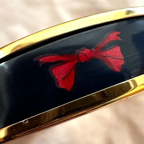 Vintage Halcyon Days Red Bow on Navy Bangle