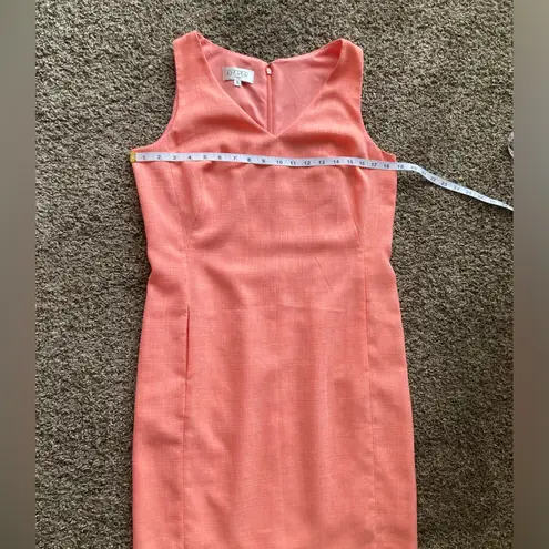 Kasper Pink Sheath Midi Dress V-Neck Sleeveless