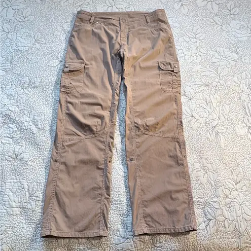 Kuhl Legendary Women’s Tan Roll-Up Snap Cargo Hiking Outdoor Pants – Size 14🧡