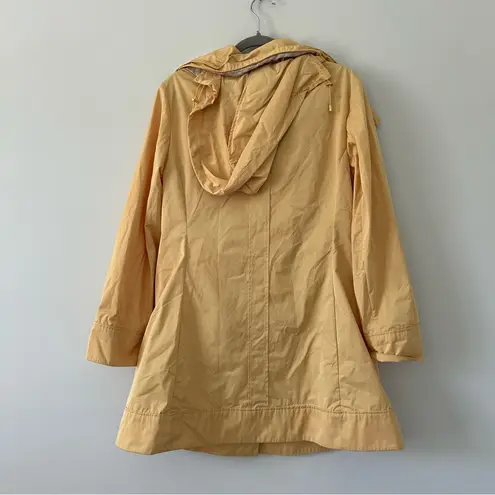 Rainforest Annette Ruffle Front Butter Yellow Packable Rain Jacket L Size L