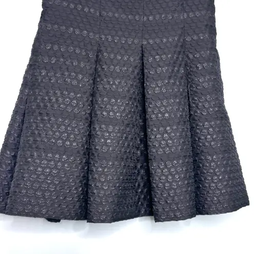 Akris Punto Jacquard Black Pleated Swiss Dot Stripe Skirt 12