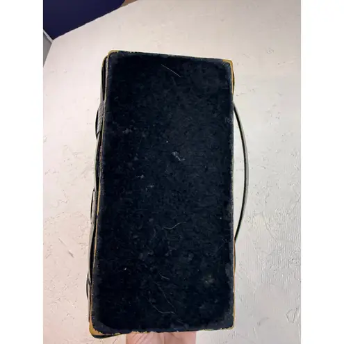 VTG Pappagallo Black Woven Basket Purse with Gold Detail and Red Gingham Lining