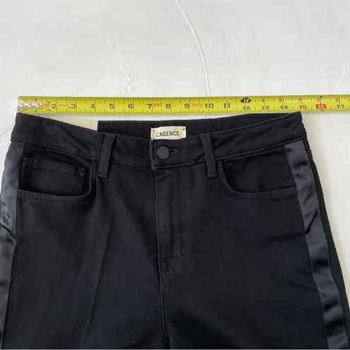 L'Agence BRAND NEW 'THE SOLANA' BLACK FLARED TUXEDO STRIPED JEANS SIZE 28 NWOT