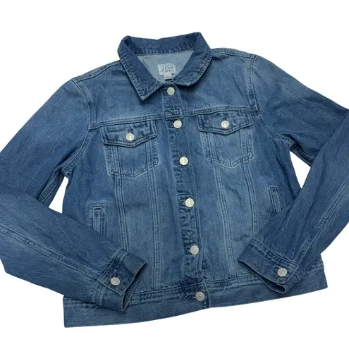 J.Crew Jacket Womens Medium Blue Brilliant Day Wash Classic Denim Trucker