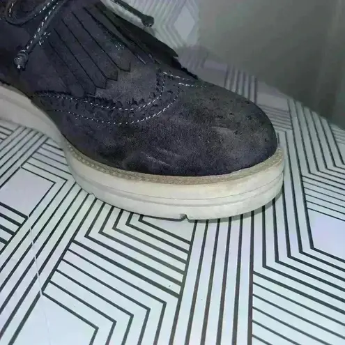 Limelight Grey Classic Suede Fringe & Tassel Oxford Loafers Woman's Size 9 1/2