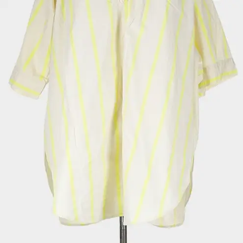 Tuckernuck Pomander Place Pia Striped Cotton Dress Swim Cover Up Yellow Tan XL