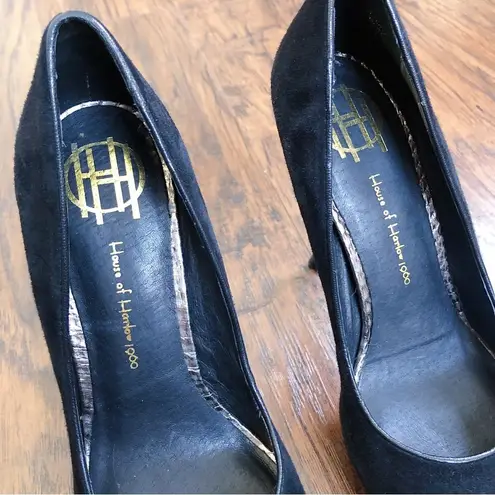 House of Harlow 1960 • Stormy Snake Court Heels pumps black suede platform