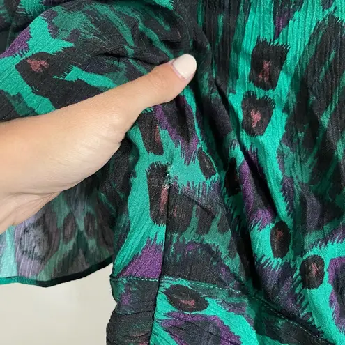 Ba&sh  Candy Cut Out Green Vert Printed Maxi Dress