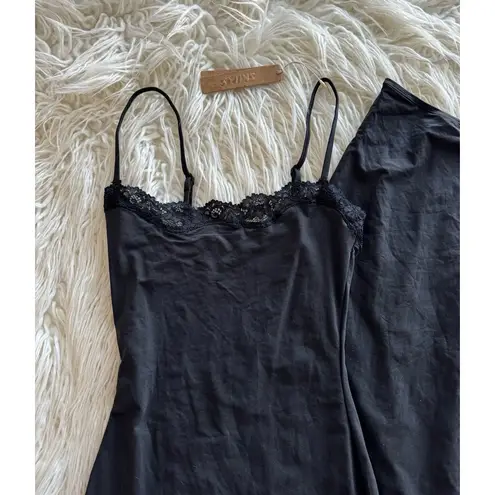 SKIMS Fits Everybody Lace Long Slip Dress Onyx Size XXS