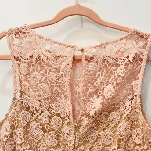 Bisou Bisou Blush Pink Lace dress size 8.