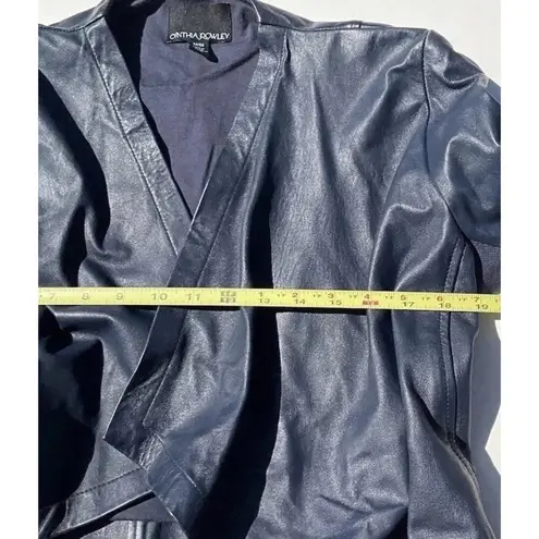 Cynthia Rowley Vintage  Blue Cropped Jacket Women's Size Medium 100% Leather