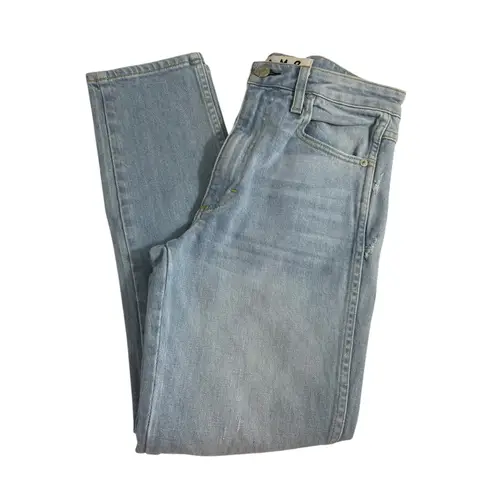 AMO Chelsea Crop Jeans Desire Wash Women's Size 26 High Rise Distressed Denim Blue