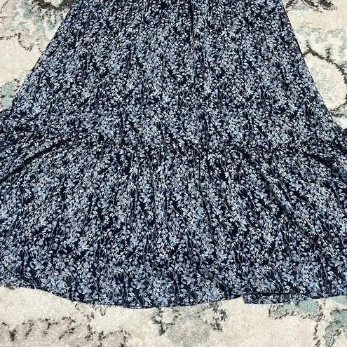 Tahari 6 Arthur S Levine Women’s Blue And White Midi Floral Sleeveless Flowy Dress