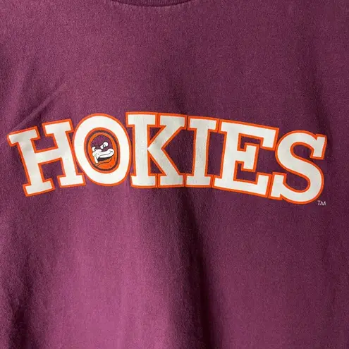Vintage 90s Virginia Tech Hokies T Shirt Red XL Extra Large USA Single Stitch