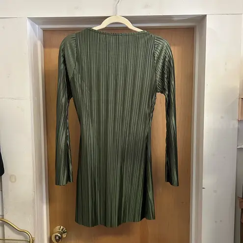 Nasty Gal  Plisse Tunic Mini Dress in Army Green - size S - MSRP $49.90!!