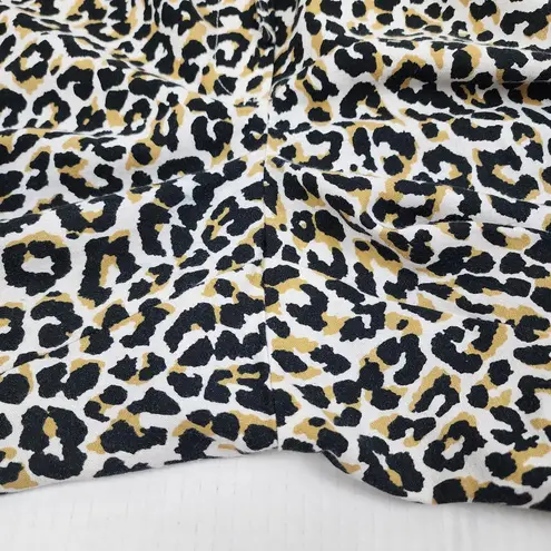 J.Crew Leopard Linen Cotton Drawstring Pants Ankle Pull On Pockets Size 22 Black