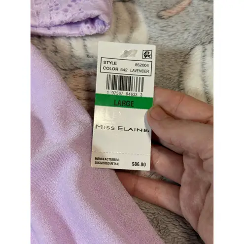 NWT Miss Elaine Size Large Lavender Purple TERRY SHORT ROBE Cozy Comfort Gift