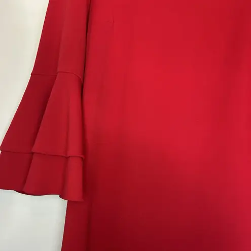 MSK Women's Size Medium Red Bell Sleeve Dress Flowy Party Holiday Evening