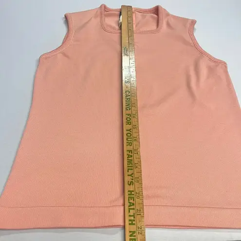 Givenchy Vintage Women's 36 Sleeveless Square Neck Tank Top Ribbed Summer Peach