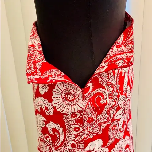 Red & white paisley skirt.