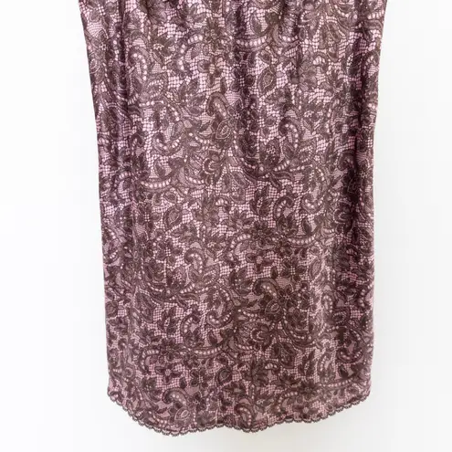 Morgan Taylor Y2K Womens Slip Dress Size L Pink Black Lace Lingerie Fairycore