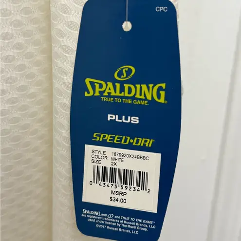 Spalding White Sleeveless Activewear Shirt Women’s Plus Size 2X New