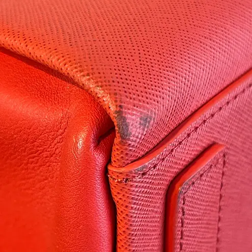 MCM 2-Way Red Leather Top Handle Shoulder Bag - Preowned