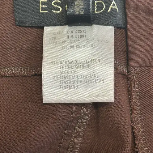 Escada Brown Cotton Crop Wide Leg Pants Sz 42 Minimalist Lagom See Measurements
