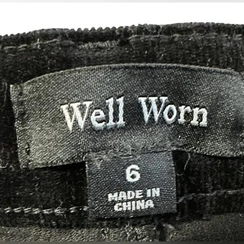 Well Worn Black Pinwale Corduroy High Rise Straight Leg Pants Womens Size 6 (28)