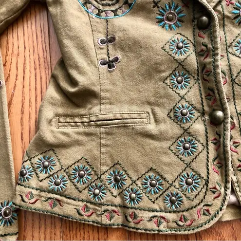 Buffalo David Bitton David Bitton Buffalo RARE Embroidered Collar V-neck Tan Jacket Women’s Size S