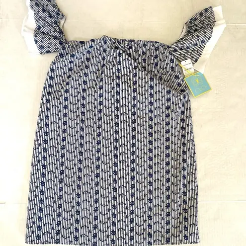 CeCe NWT Roseanna stripe embroidered off the shoulder dress Size 4