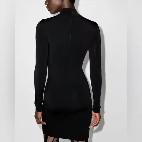 Mugler Black Mesh Panel Dress Size L