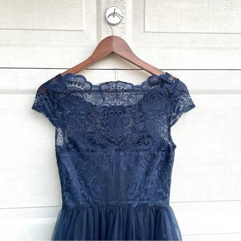 Chi Chi London Womens Dress Navy Blue April Embroidered Lace Tea Wedding 4