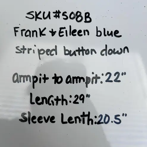 Frank & Eileen Women's Super 100s 2 Ply Cotton Striped Shirt Sz Large READ