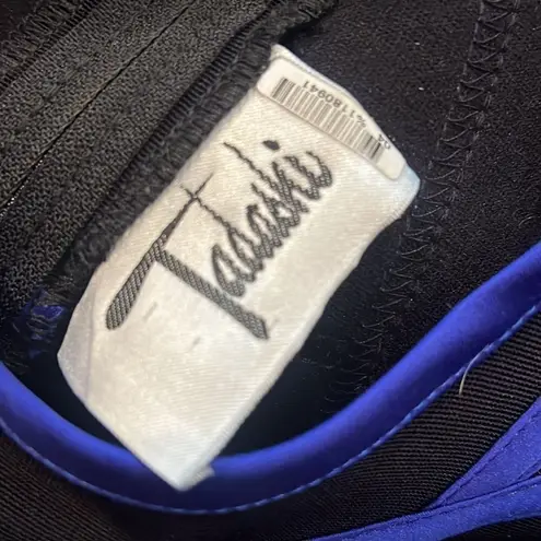 Tadashi Shoji Vintage Tadashi Black bodycon blue stitched ribbon dress 2