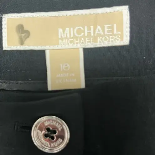 Michael Kors Black Pleated Front Pants Size 10 Casual Slacks Career Business