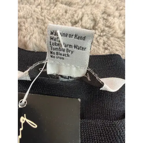 Ming Wang NWT Black Sleeveless Knit Midi Dress XS Relaxed Travel Minimalist