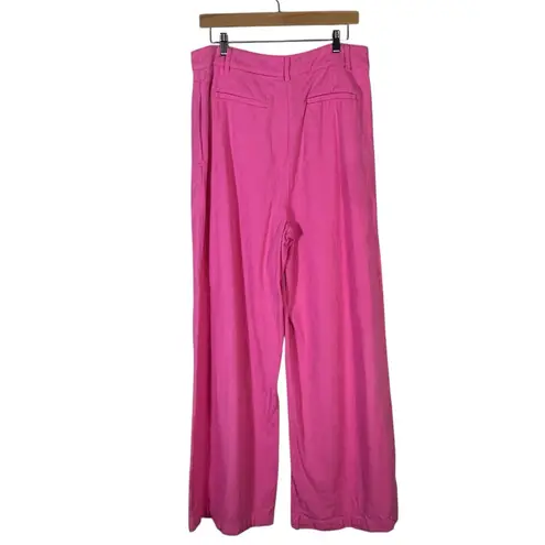 House of Harlow 1960 Wide Leg Pants Womens 10 Pink High Rise Retro Chic Barbie