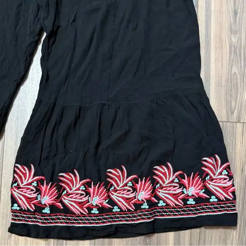 Cute Options Black Tiered Plazo Embroidered Cropped Pants Size undefined