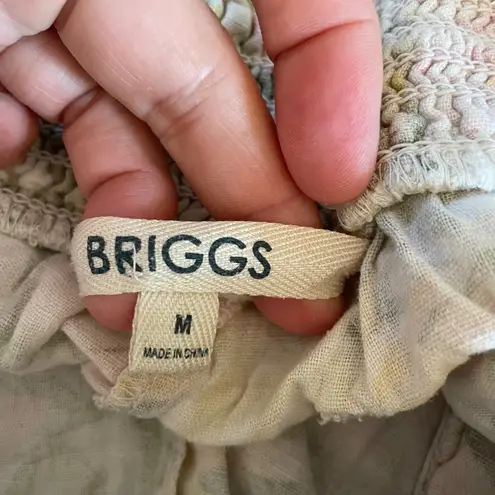 Briggs Floral Print Linen Blend Shorts M Smocked Waist Pockets Cottagecore Fairy Pink Size M