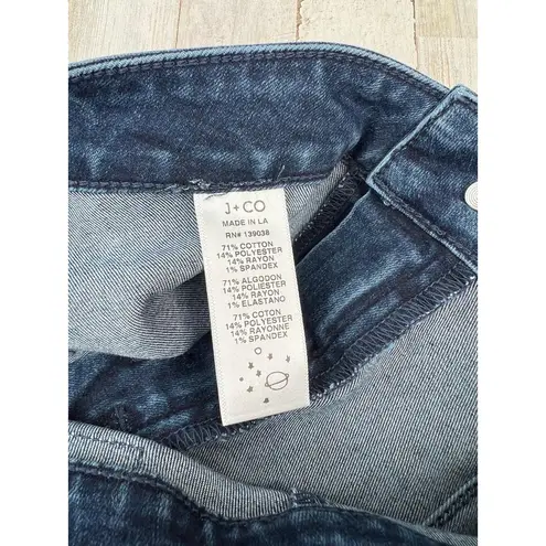 J+CO Denim Shorts Womens Size 26 Medium Blue Wash High Rise Seamed 10" Bermuda