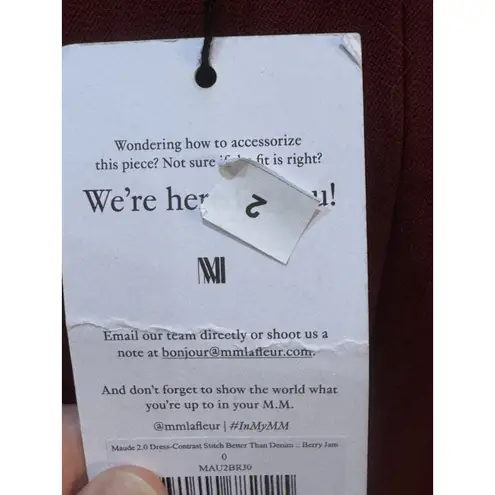 MM.LaFleur M.M.LaFleur Maude Dress - Contrast Stitch Eco Better Than Denim NO BELT Size 0